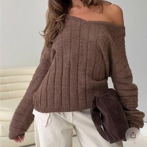Princess Polly Main Thing Knit Sweater Mocha